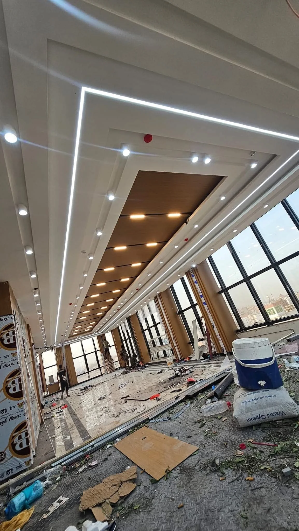 Commercial hall premium false ceiling and LED lighting project Dubai