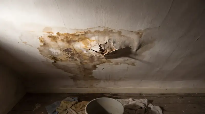 Water leak from ceiling in a Dubai villa requiring urgent repair
