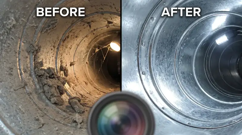 AC duct cleaning process in a Dubai residential property