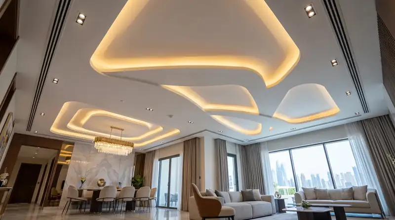 False ceiling and gypsum partition installation project in Dubai
