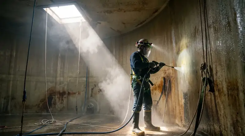 Water tank cleaning procedure following Dubai Municipality regulations